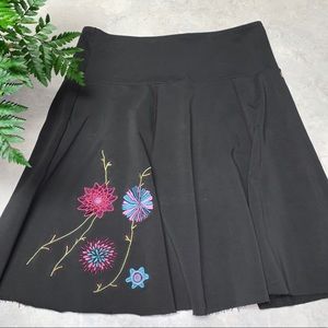 Matilda Jane Black Skirt w/Embroidered Flowers L